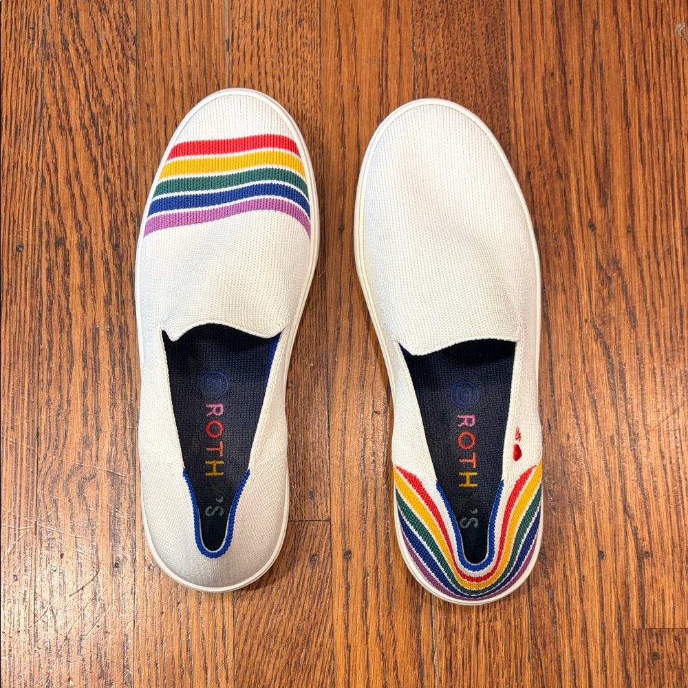 Rothy's SF Pride Rainbow Limited Edition Sneaker White Women's 7.5 Sold Out Rare